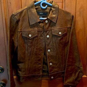 Gap Jean jacket style leather jacket.
